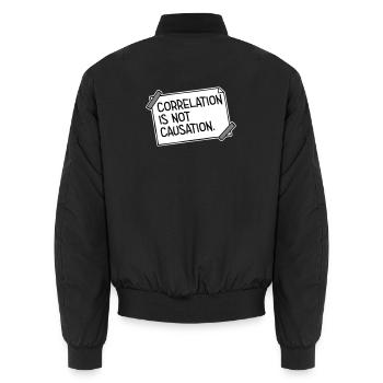 La corrélation n’est pas la causalité : la science des nerds - Bomber unisexe - noir - Dos - AI Model Male 185 light (185cm)