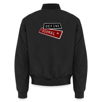 Define Normal Lustig Sarkastisch Definition Grafik - Unisex Bomberjacke - Schwarz - Hinten - AI Model Male 185 light (185cm)