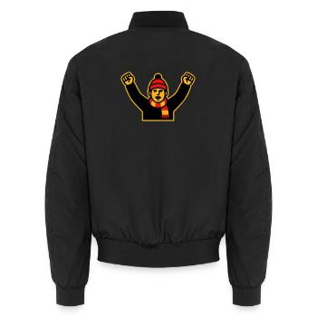 Icône des supporters de football en encouragement - Bomber unisexe - noir - Dos - AI Model Male 185 light (185cm)