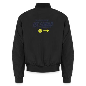 Mein Doppelpartner ist schuld Lustiges Doppel - Unisex Bomberjacke - Schwarz - Hinten - AI Model Male 185 light (185cm)