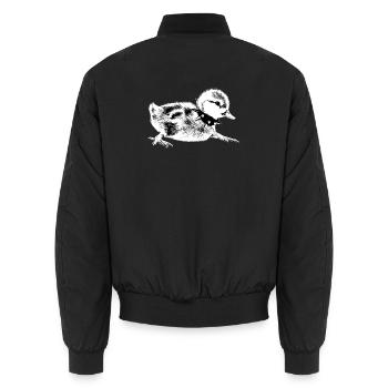 Rebel Punk Entlein – Halsketten-Design mit Stacheln - Unisex Bomberjacke - Schwarz - Hinten - AI Model Male 185 light (185cm)