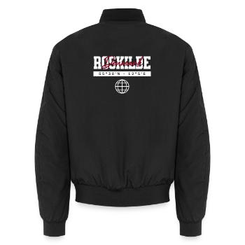 Roskilde Dänemark Koordinaten Reise Souvenir - Unisex Bomberjacke - Schwarz - Hinten - AI Model Male 185 light (185cm)