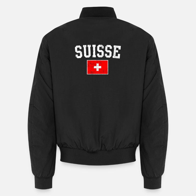 Typographie du drapeau gras Suisse Bomber unisexe