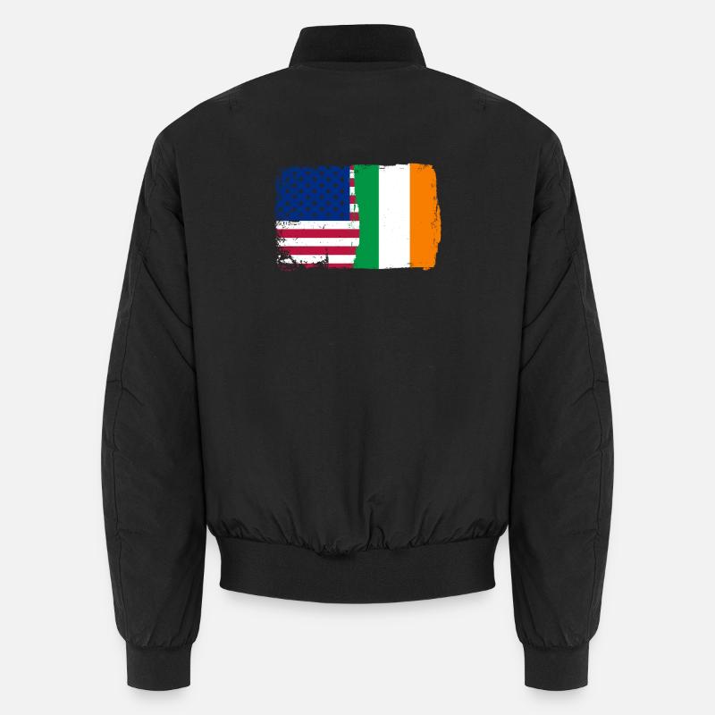 Fusion de drapeaux : étoiles et trèfle - Bomber unisexe - noir