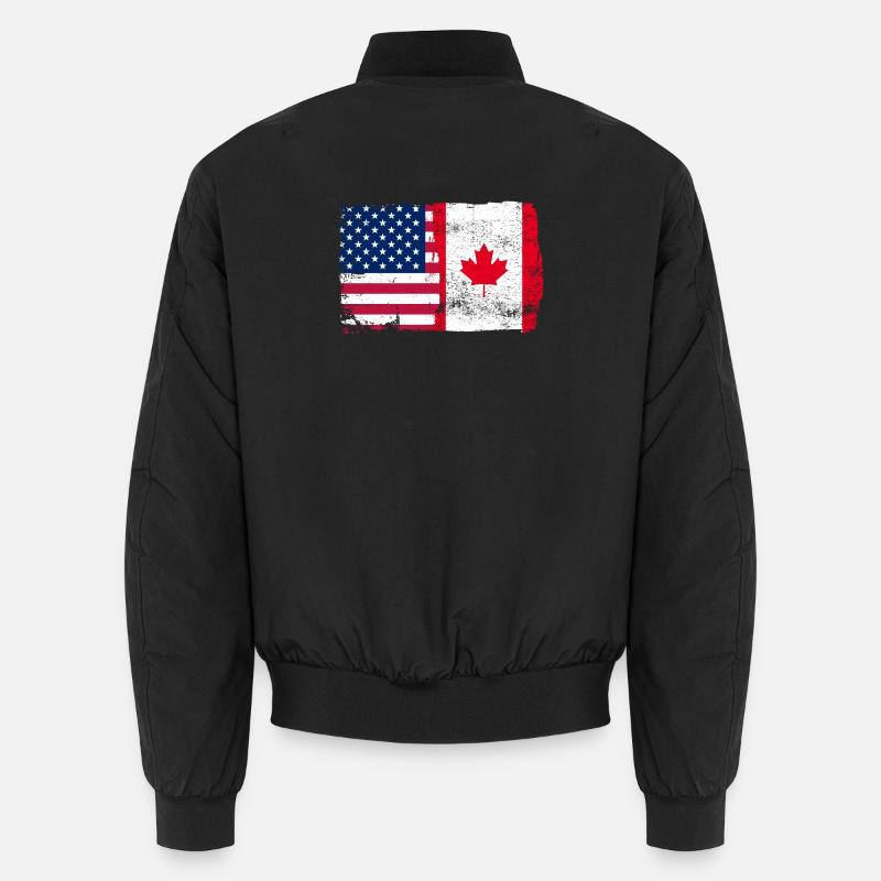 Stars and Maple Banner - Unisex Bomber Jacket - black