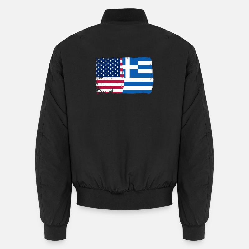 US Greece Flag Fusion Unisex Bomber Jacket