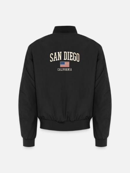 San Diego Vintage USA Flaggen Design - Unisex Bomberjacke - Schwarz