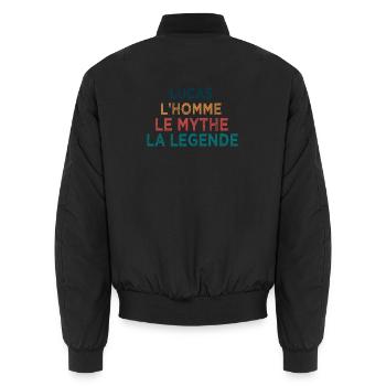 Lucas L'Homme Le Mythe La Legende - Bomber unisexe - noir - Dos - AI Model Male 185 light (185cm)