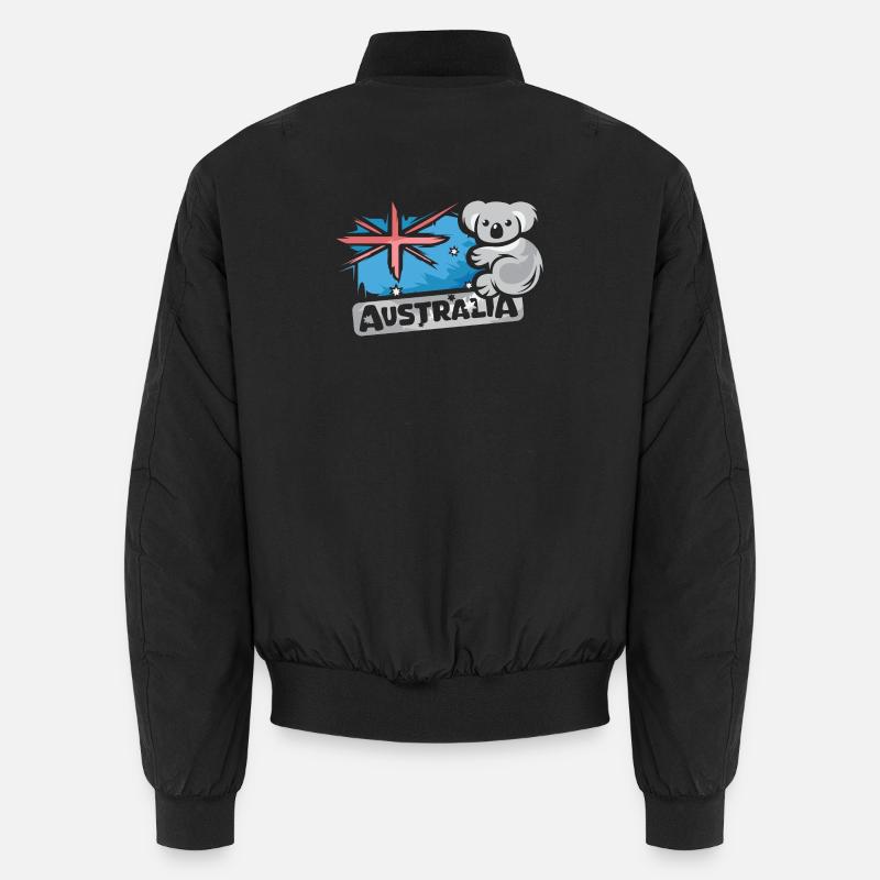 Australien Koala Comic Bär Natur Tier Logo Cartoon Unisex Bomberjacke