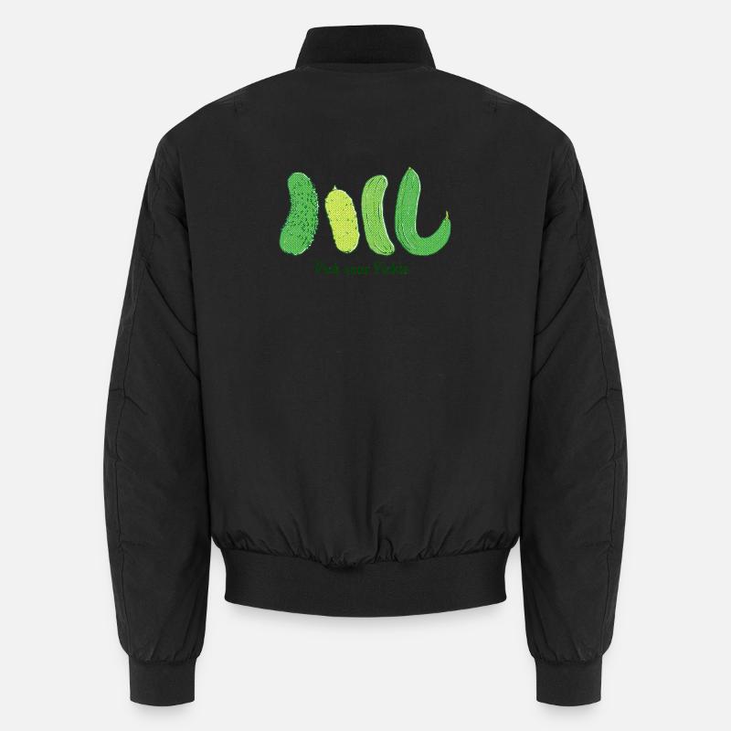 Pick Your Pickle: Grüne Gurkenkunst Unisex Bomberjacke