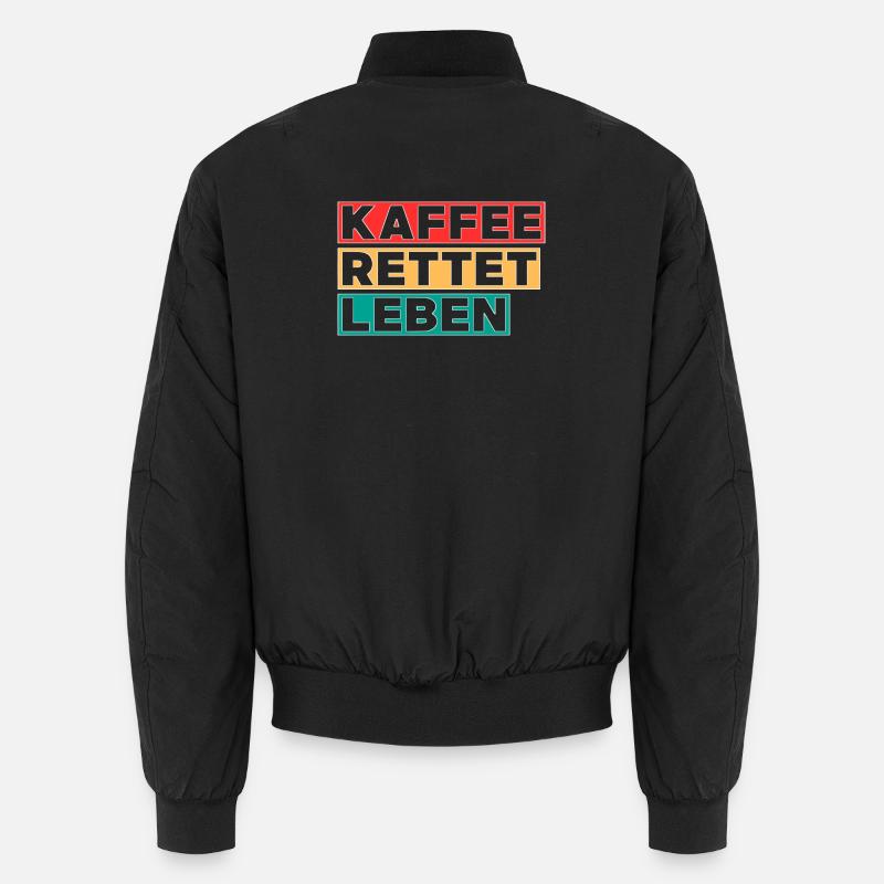 Kaffee rettet Leben - Unisex Bomberjacke - Schwarz