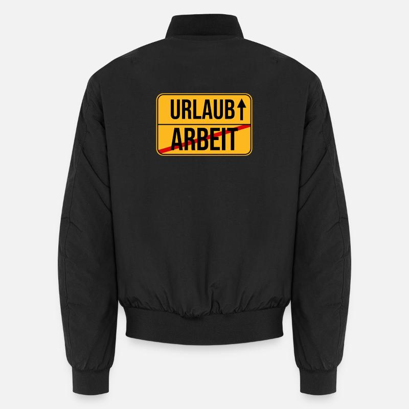 Urlaub Arbeit Wegweiser Design - Unisex Bomberjacke - Schwarz