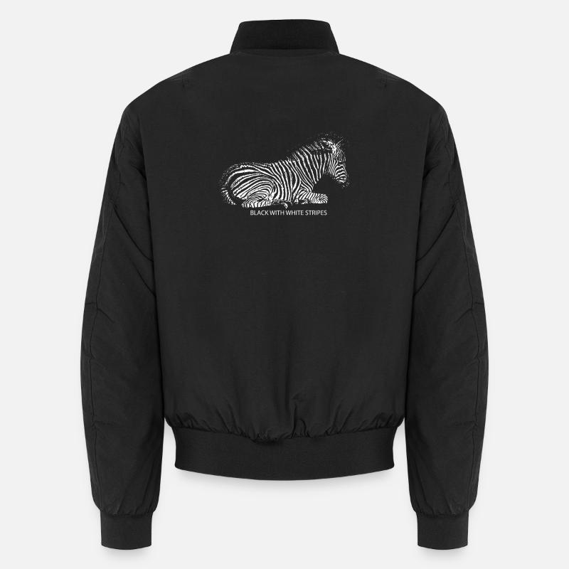 Noir avec rayures blanches - Bomber unisexe - noir