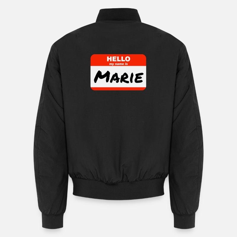 Hello My Name Is Marie Label Name Tag Unisex Bomber Jacket