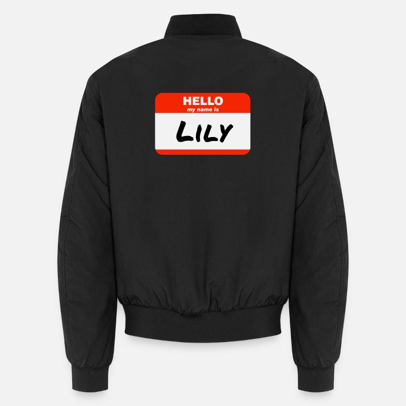 Hello My Name Is Lily Label Name Tag Unisex Bomber Jacket