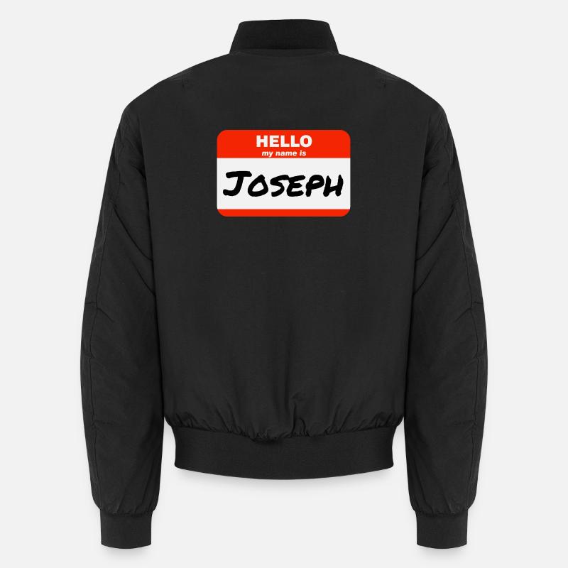 Hello My Name Is Joseph Label Name Tag Unisex Bomber Jacket
