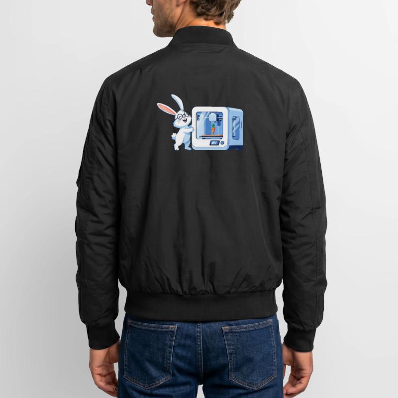 Funny Rabbit Nerd Programmer 3D Printer Unisex Bomber Jacket