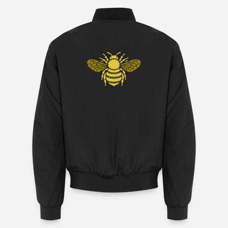 Golden Bee Pattern Unisex Bomber Jacket