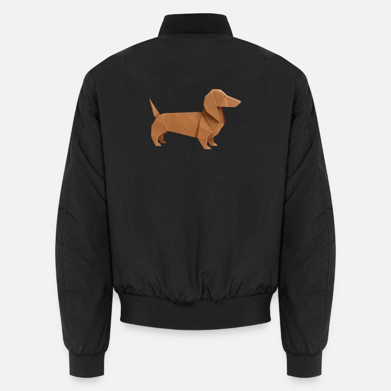 Origami Dackel Edelbraun Unisex Bomberjacke