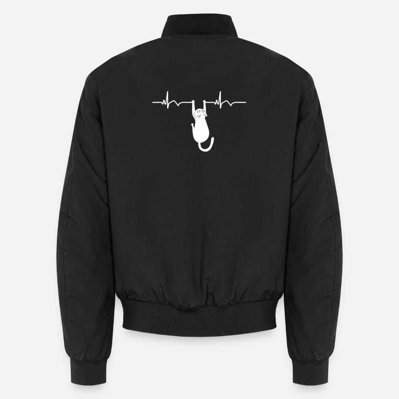 Katze EKG Herzfrequenz Herzschlag Unisex Bomberjacke