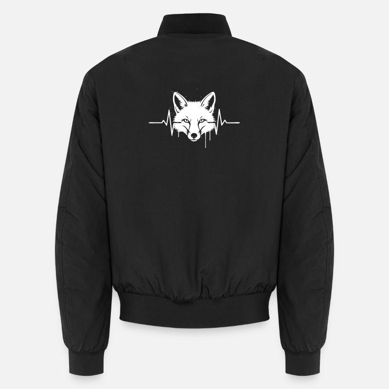 Fox Head Heartbeat Graffiti Vector Unisex Bomber Jacket