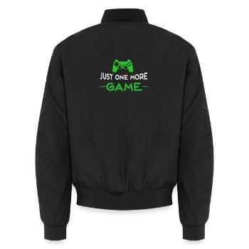 Just_one_more_game_-_jouer_ - Bomber unisexe - noir - Dos - AI Model Male 185 light (185cm)