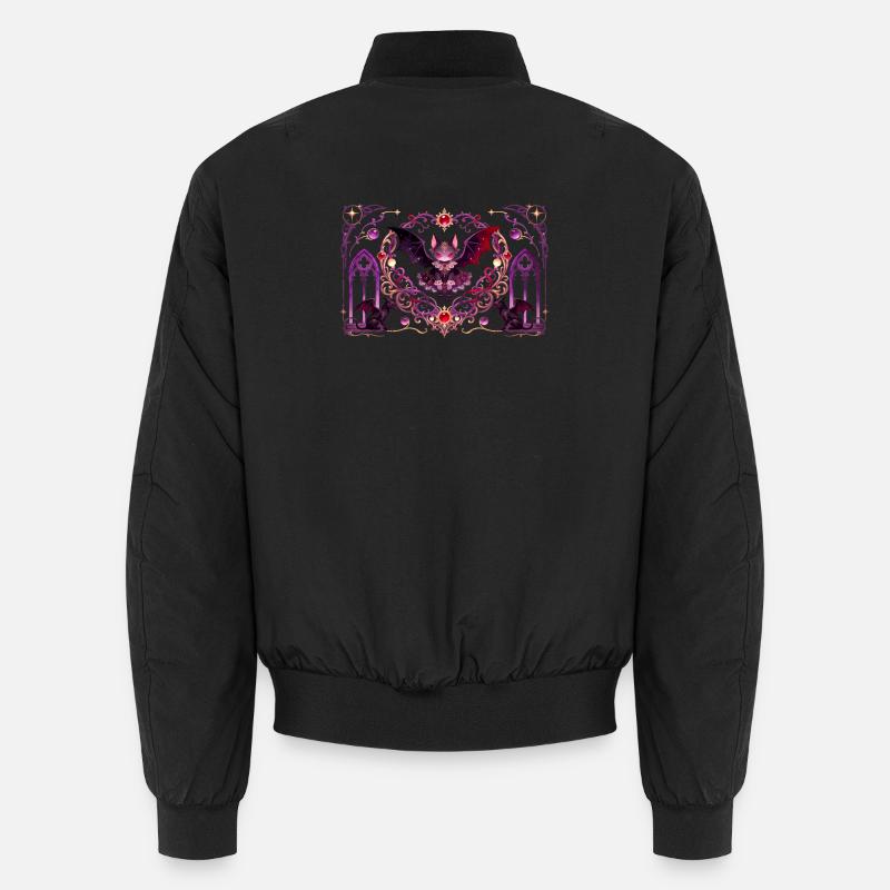 Gotische Vampirkatze Dunkle Fantasy Hexendesign Unisex Bomberjacke