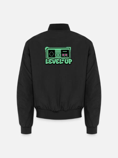 Level Up Controller Icon - Unisex Bomberjacke - Schwarz