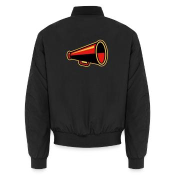 Red Megaphone Ultras Icon - Unisex Bomber Jacket - black - Back - AI Model Male 185 light (185cm)