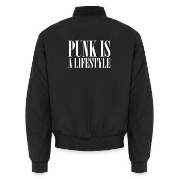 Punk Is A Lifestyle - Unisex Bomber Jacket - black - Back - AI Model Male 185 light (185cm)