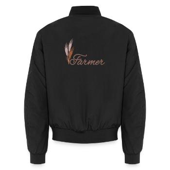 Farmer - Farben veränderbar - Unisex Bomberjacke - Schwarz - Hinten - AI Model Male 185 light (185cm)