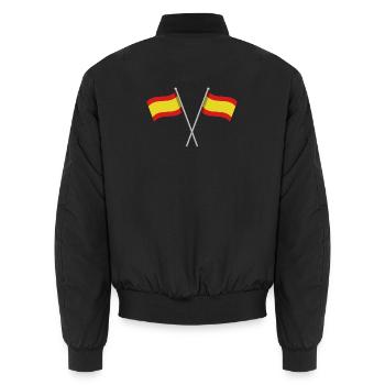 Spanische Flagge - Unisex Bomberjacke - Schwarz - Hinten - AI Model Male 185 light (185cm)