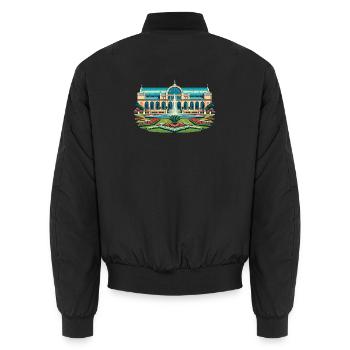 Flora Köln Retro - Unisex Bomberjacke - Schwarz - Hinten - AI Model Male 185 light (185cm)
