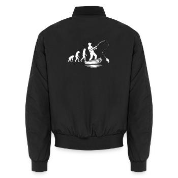 Entwicklung des Fischers - Unisex Bomberjacke - Schwarz - Hinten - AI Model Male 185 light (185cm)