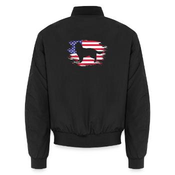 Springer Spaniel - Unisex Bomberjacke - Schwarz - Hinten - AI Model Male 185 light (185cm)