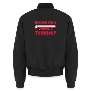 Busfahrer Bus Omnibus Krawatten Trucker (25) - Unisex Bomberjacke - Schwarz - Hinten - AI Model Male 185 light (185cm)