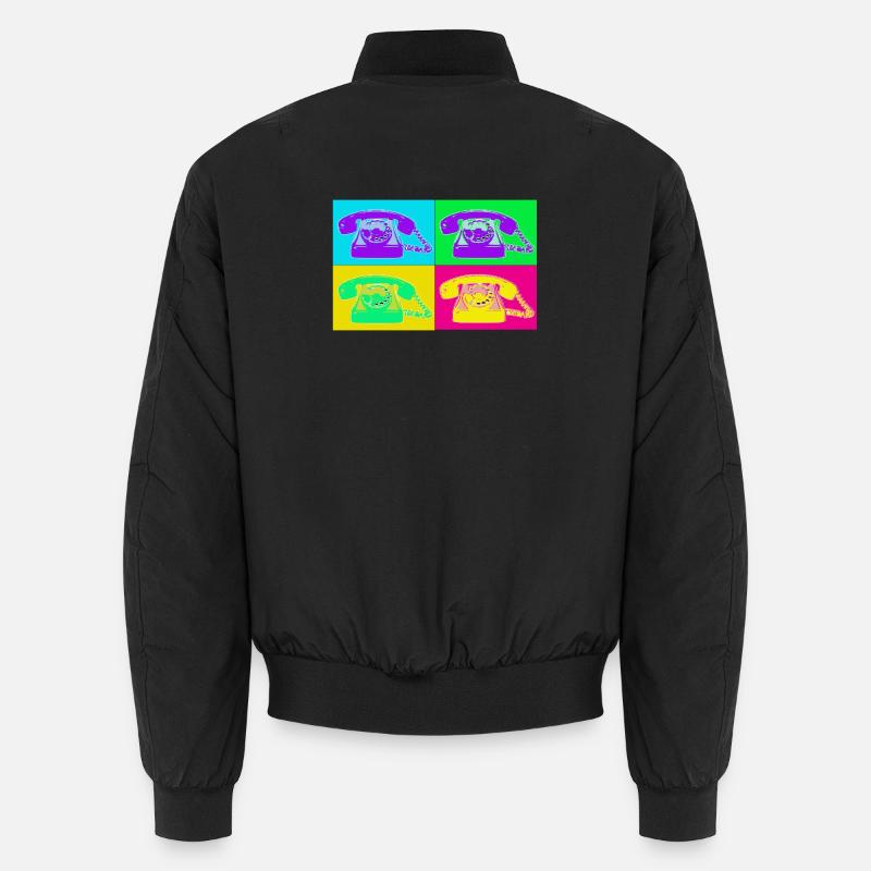 Pop Art Quad Neon Phone Unisex Bomber Jacket
