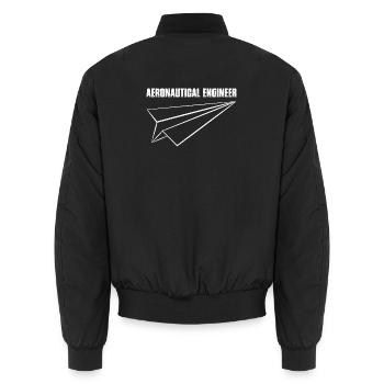 Luftfahrtingenieur Papierflieger - Unisex Bomberjacke - Schwarz - Hinten - AI Model Male 185 light (185cm)