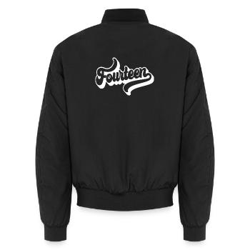 Quatorze 14e anniversaire garçons filles 14 ans - Bomber unisexe - noir - Dos - AI Model Male 185 light (185cm)