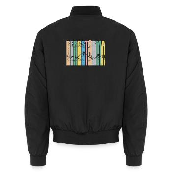 Bergstürma - Bergstürmer, Natur, Wildnis, Dialekt - Unisex Bomberjacke - Schwarz - Hinten - AI Model Male 185 light (185cm)