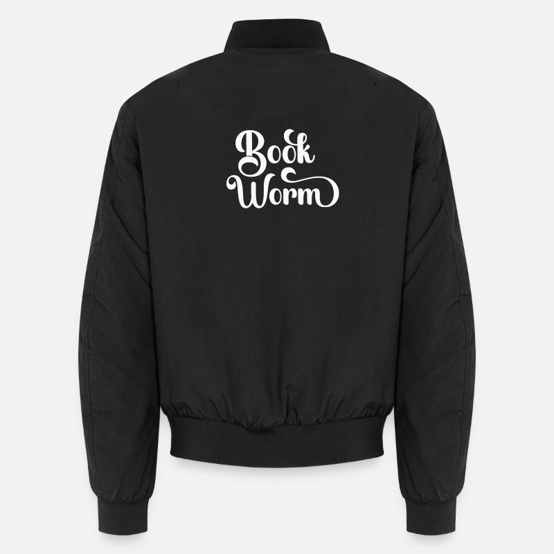Reading Books Bookworm - Unisex Bomber Jacket - black
