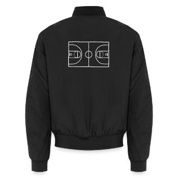 Baketballfeld - Unisex Bomberjacke - Schwarz - Hinten - AI Model Male 185 light (185cm)
