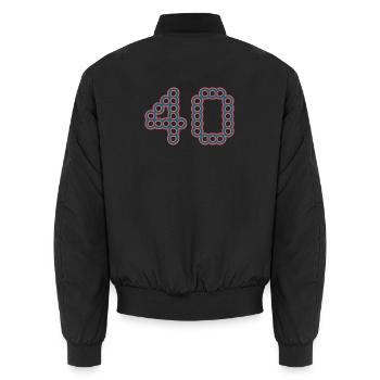 40. 40 ANS. 40e ANNIVERSAIRE. ANNIVERSAIRE 40 ANS. - Bomber unisexe - noir - Dos - AI Model Male 185 light (185cm)