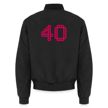 40. 40 ANS. 40e ANNIVERSAIRE. ANNIVERSAIRE 40 ANS. - Bomber unisexe - noir - Dos - AI Model Male 185 light (185cm)