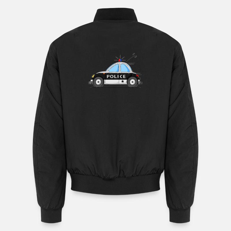 Polizeiauto Police Schwarz Unisex Bomberjacke