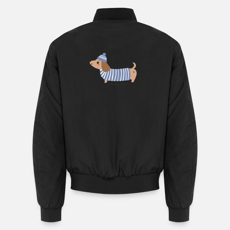Oh my dog! - Blau gestreift Unisex Bomberjacke