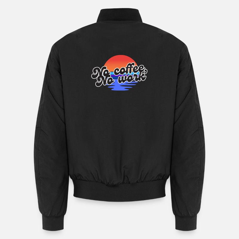 No coffee no work – Sunset rétro fun Bomber unisexe