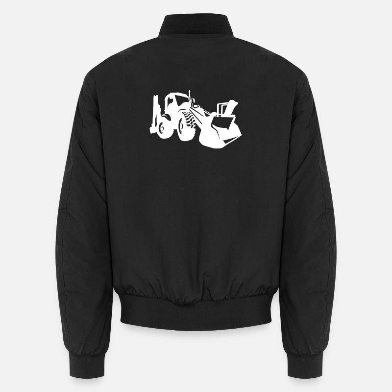Bagger Radlader Baugeräteführer Silhouette Unisex Bomberjacke