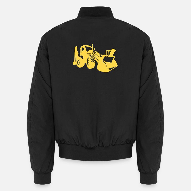 Bagger Radlader Baugeräteführer Silhouette Unisex Bomberjacke