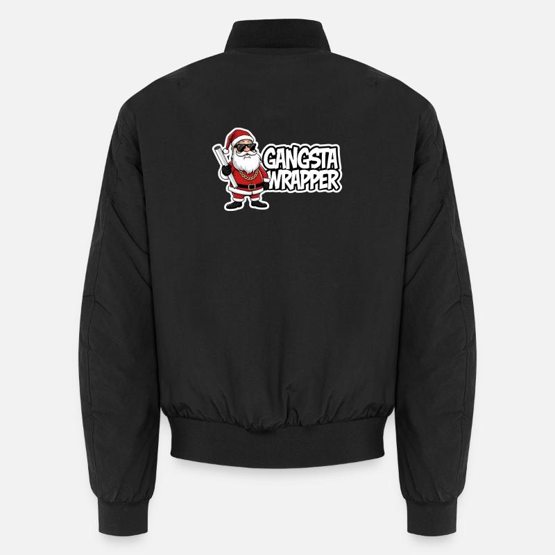 Gangsta Wrapper Père Noël Design - Bomber unisexe - noir